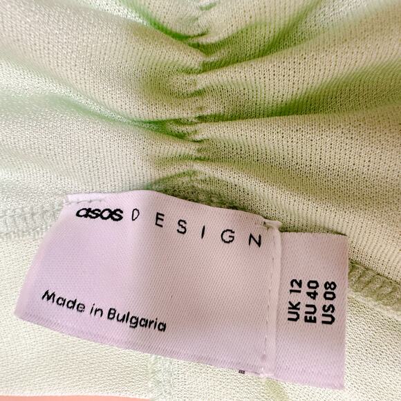 Whimsical Fairy Romantic Garden Twist Off Shoulder Pleated Maxi Dress Sage 8 NEW - Picture 8 of 12